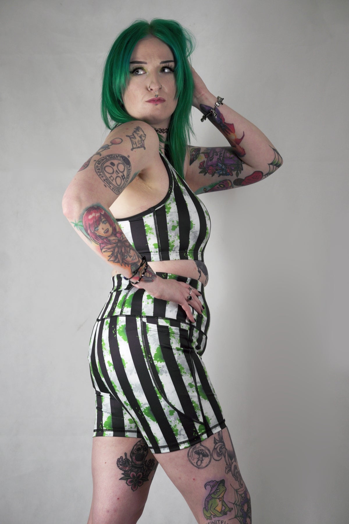 Beetle Stripes - Cycle Shorts Side Pockets