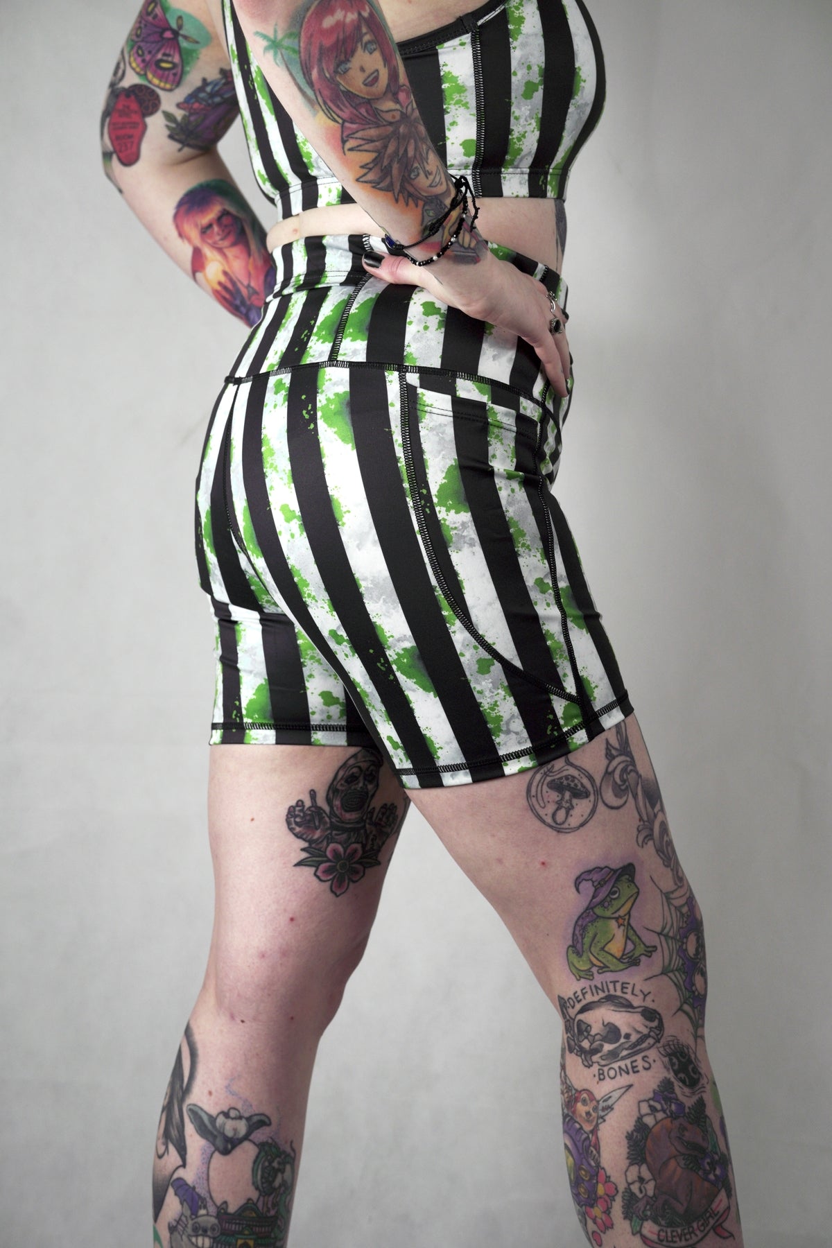 Beetle Stripes - Cycle Shorts Side Pockets