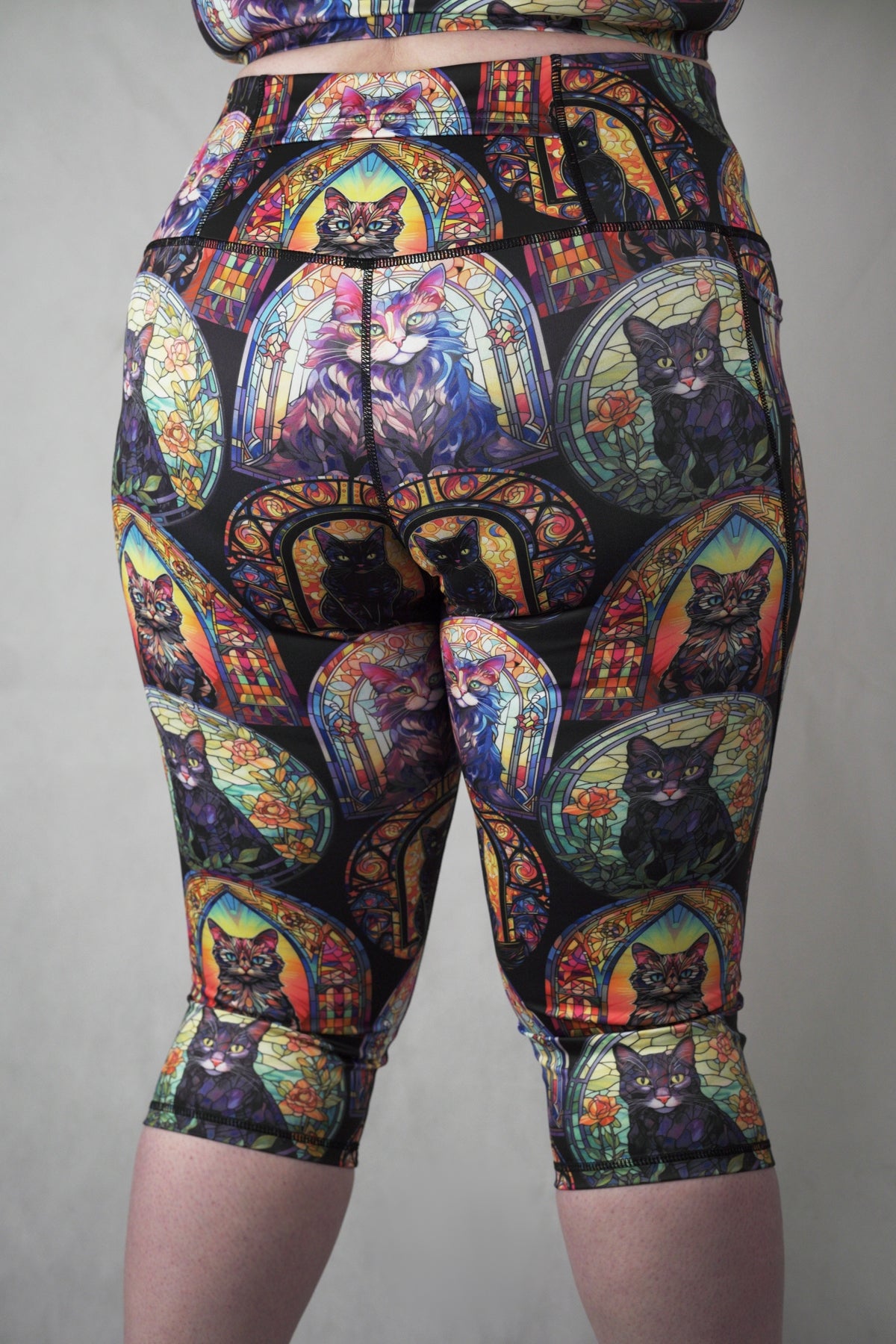 Cat Stained Glass - Capri Side Pockets