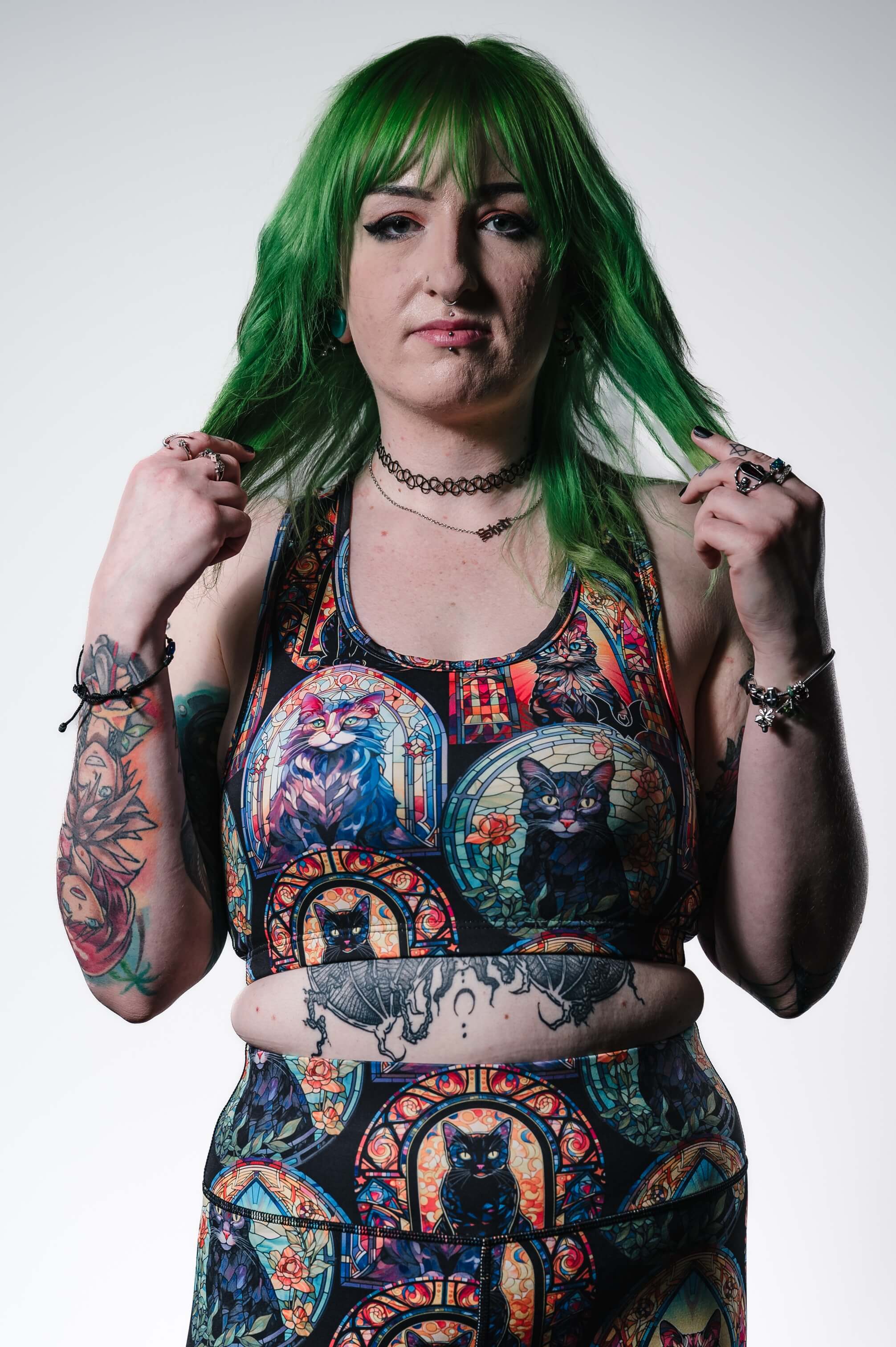 Cat Stained Glass - Crop Top