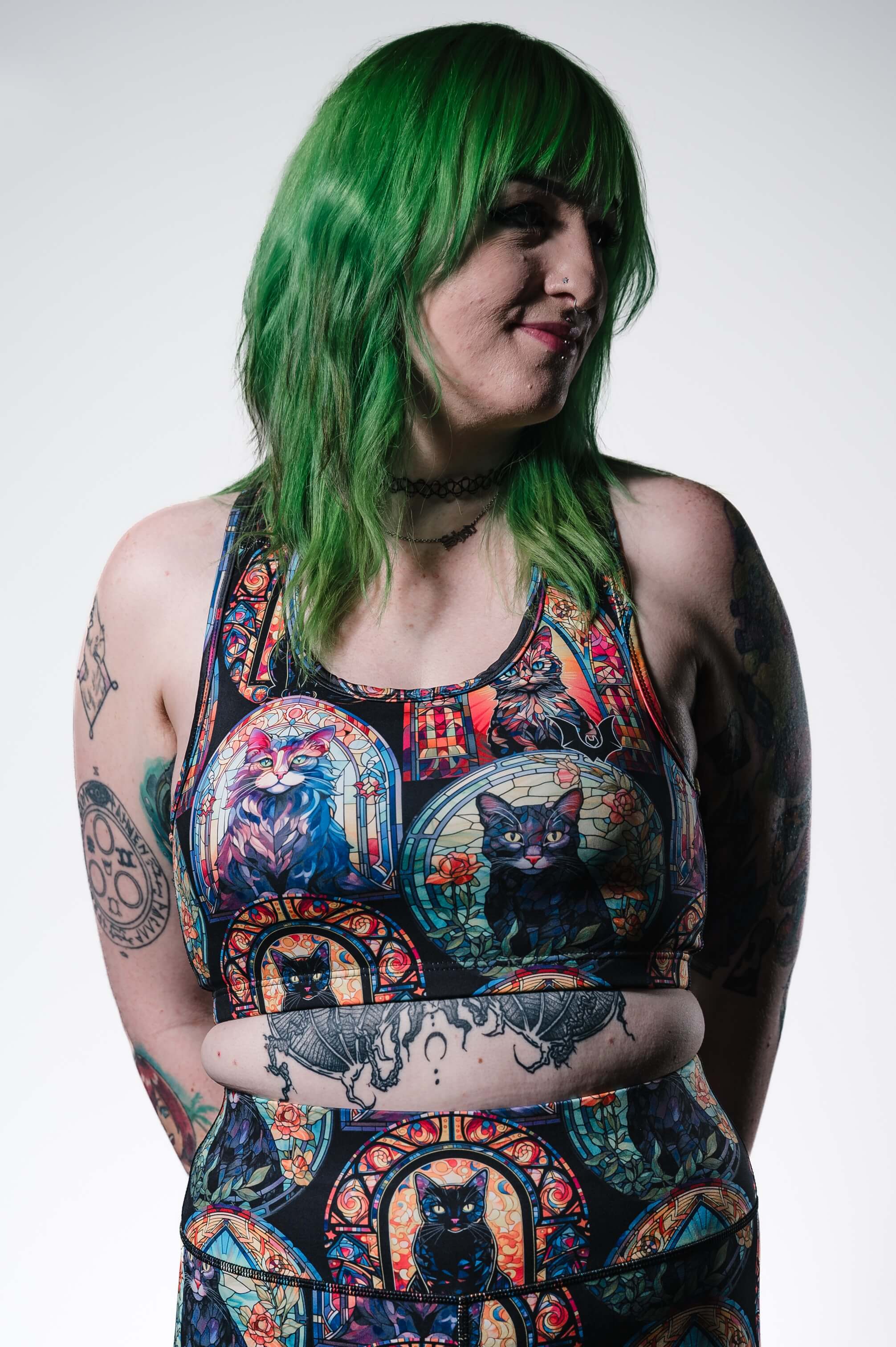 Cat Stained Glass - Crop Top