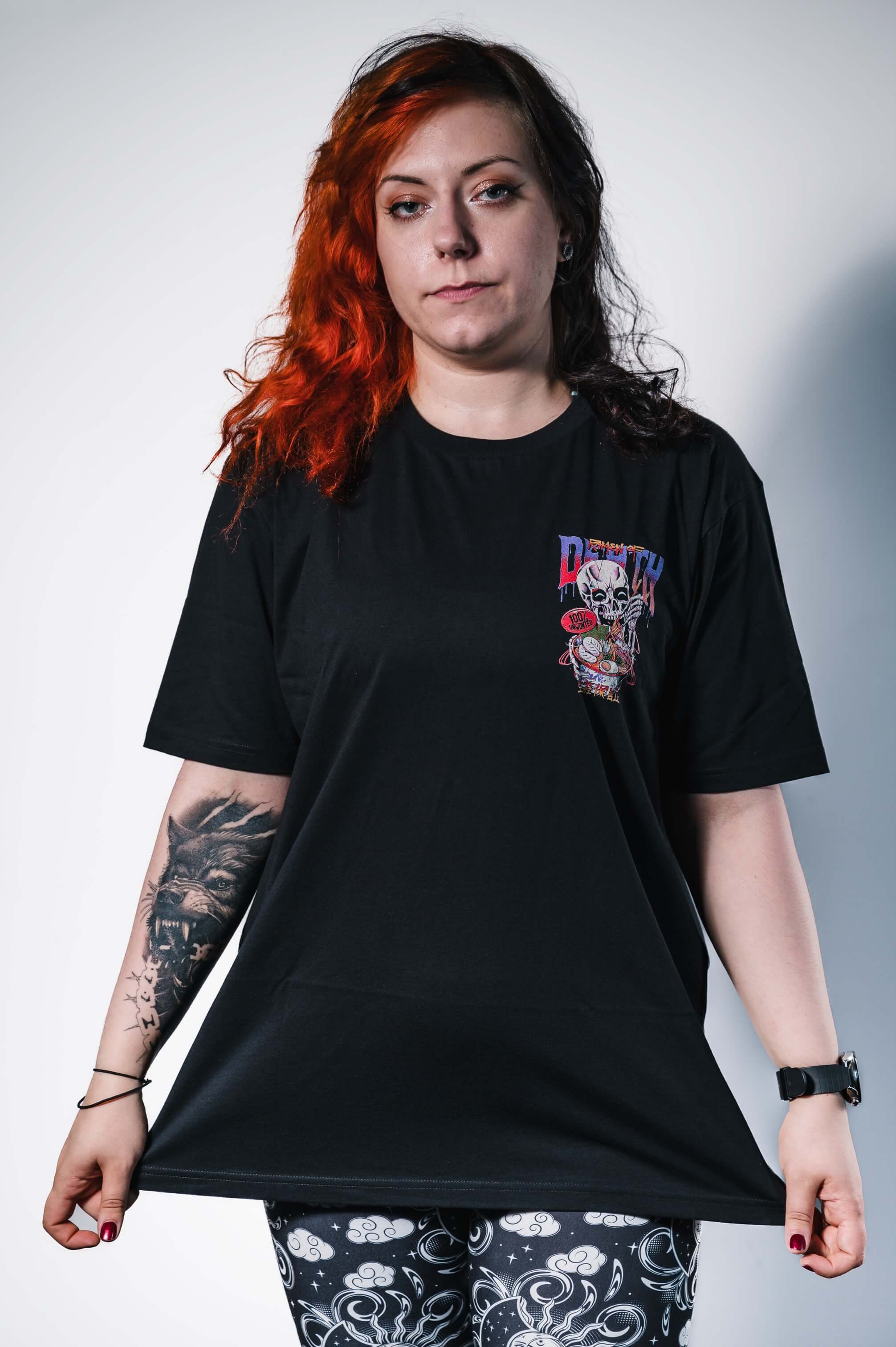 Death By Ramen - Cotton T-Shirt - Unwonted Alternative Gym Wear