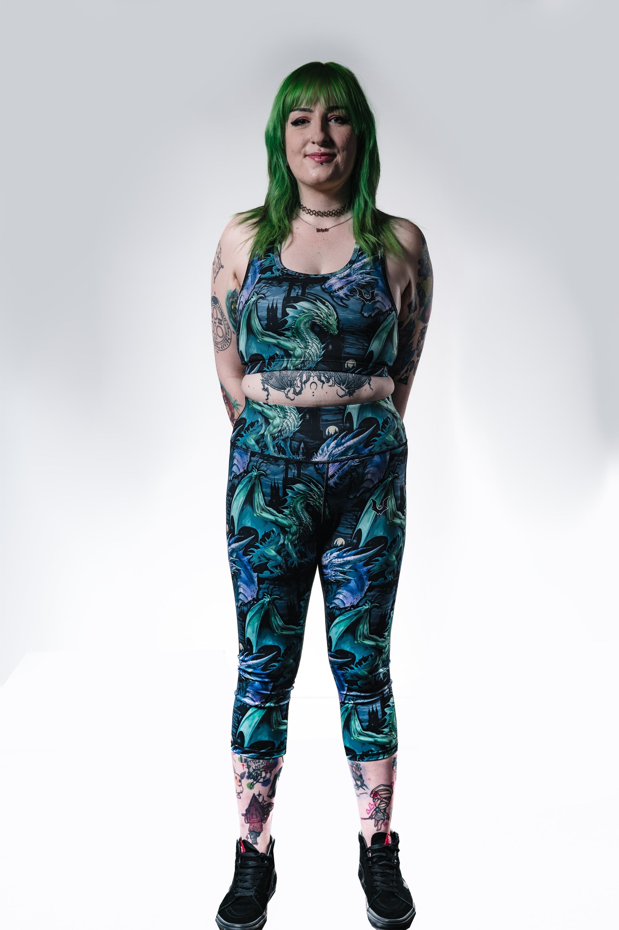 Fantasy Dragons - Capri Legging - Unwonted Alternative Gym Wear