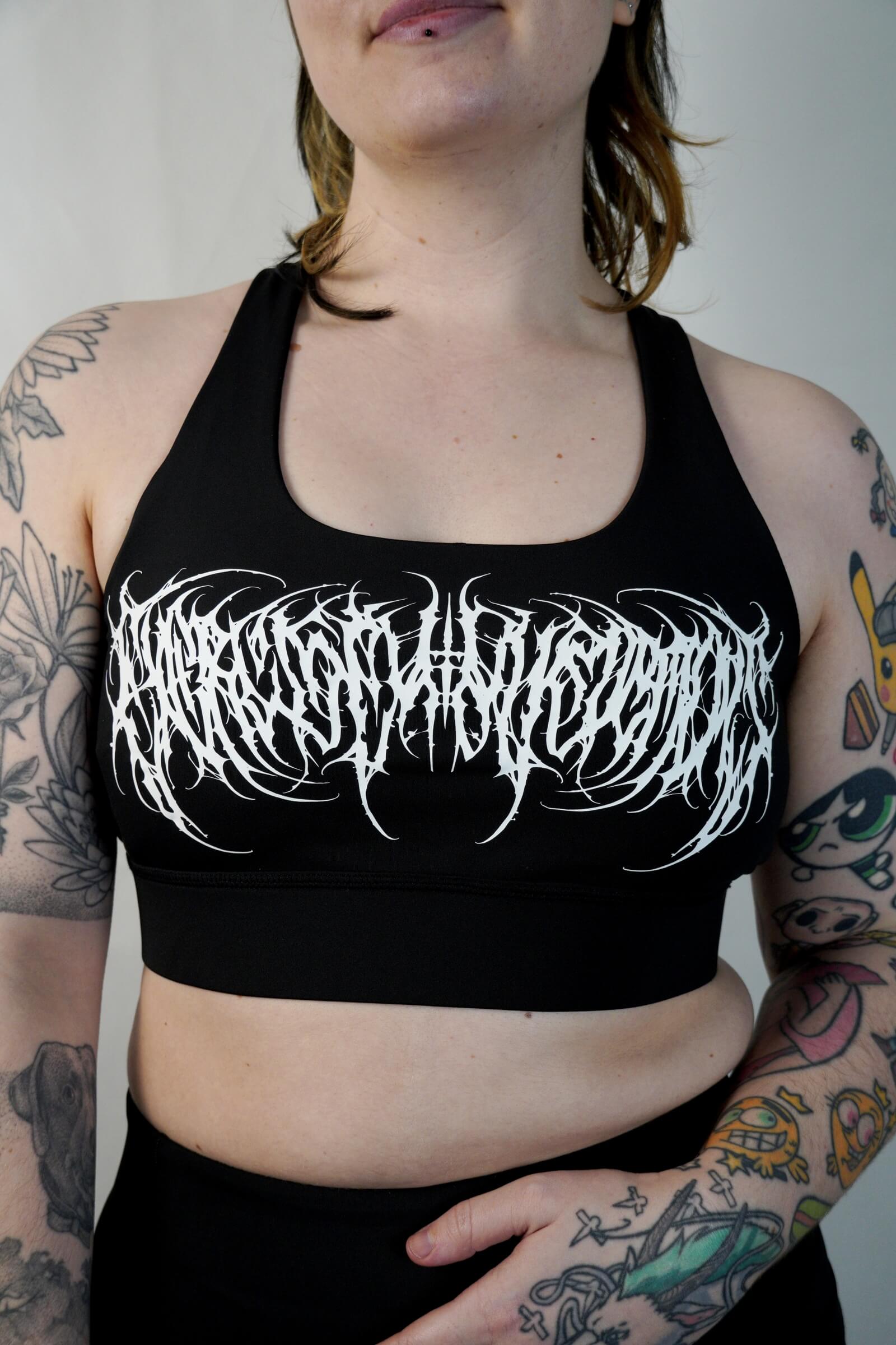 Exercise Your Demons 'Gothica' Black - Criss Cross Crop Top
