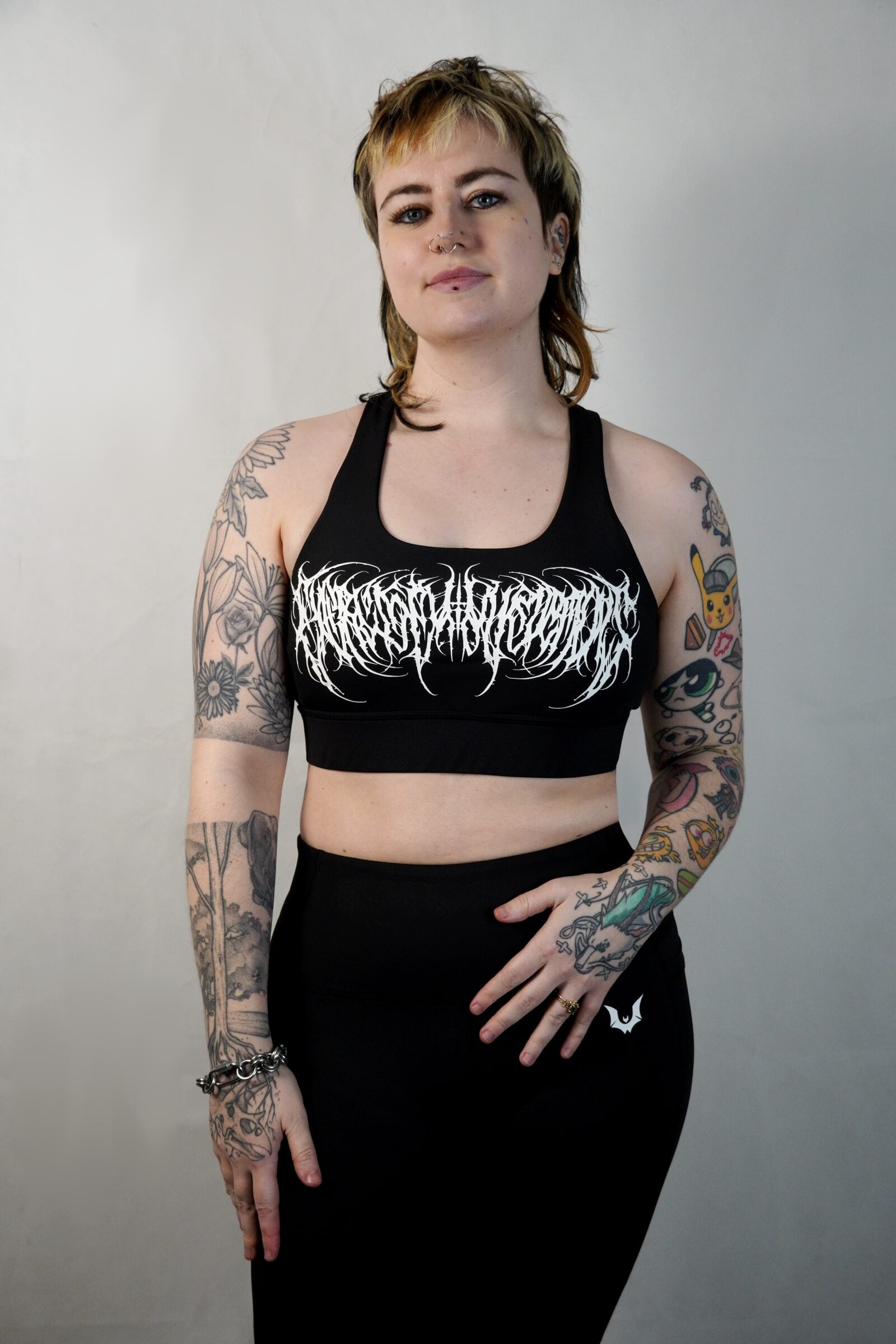 Exercise Your Demons 'Gothica' Black - Criss Cross Crop Top