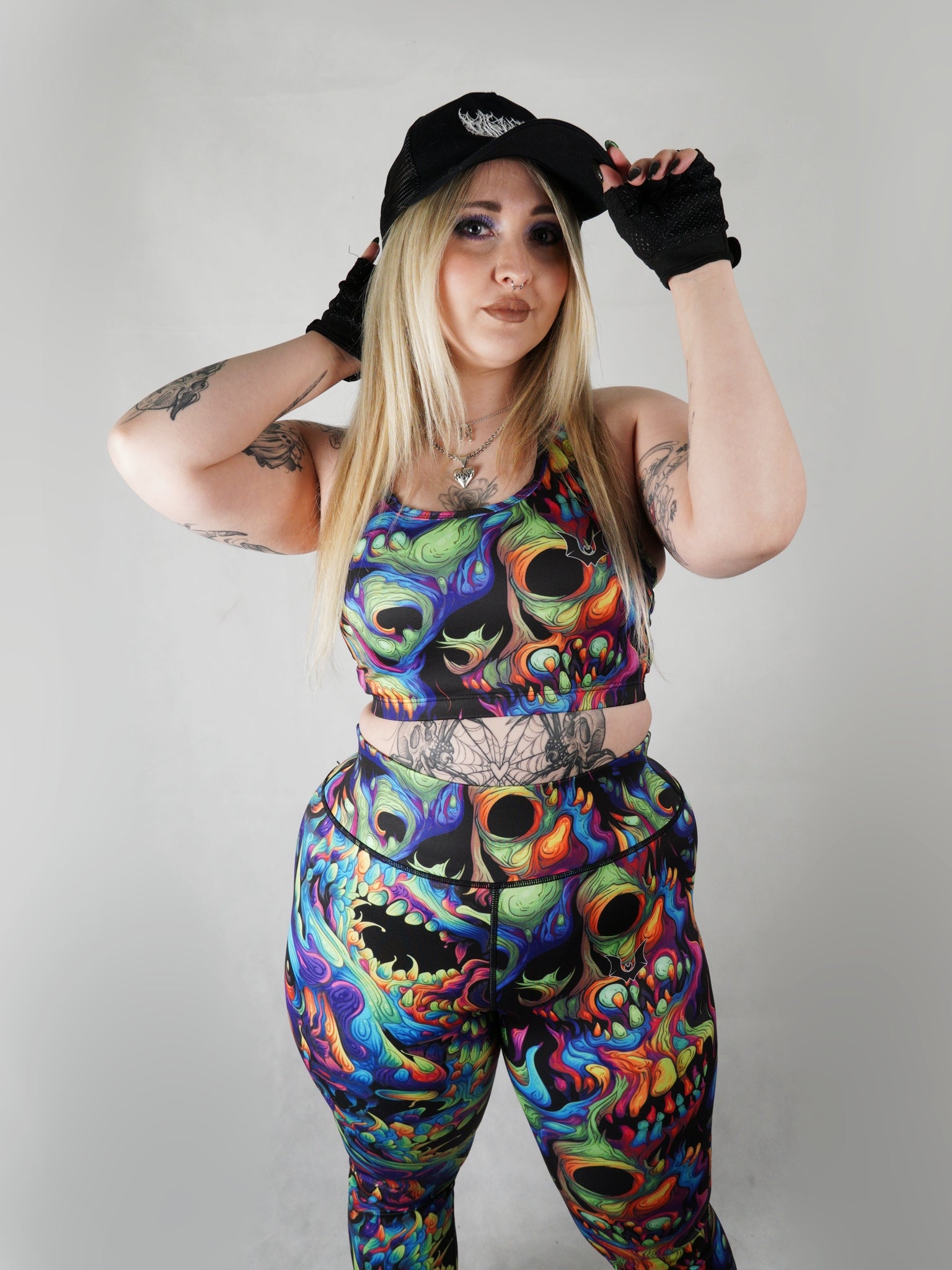 Psycho-Delic Skulls - Crop Top