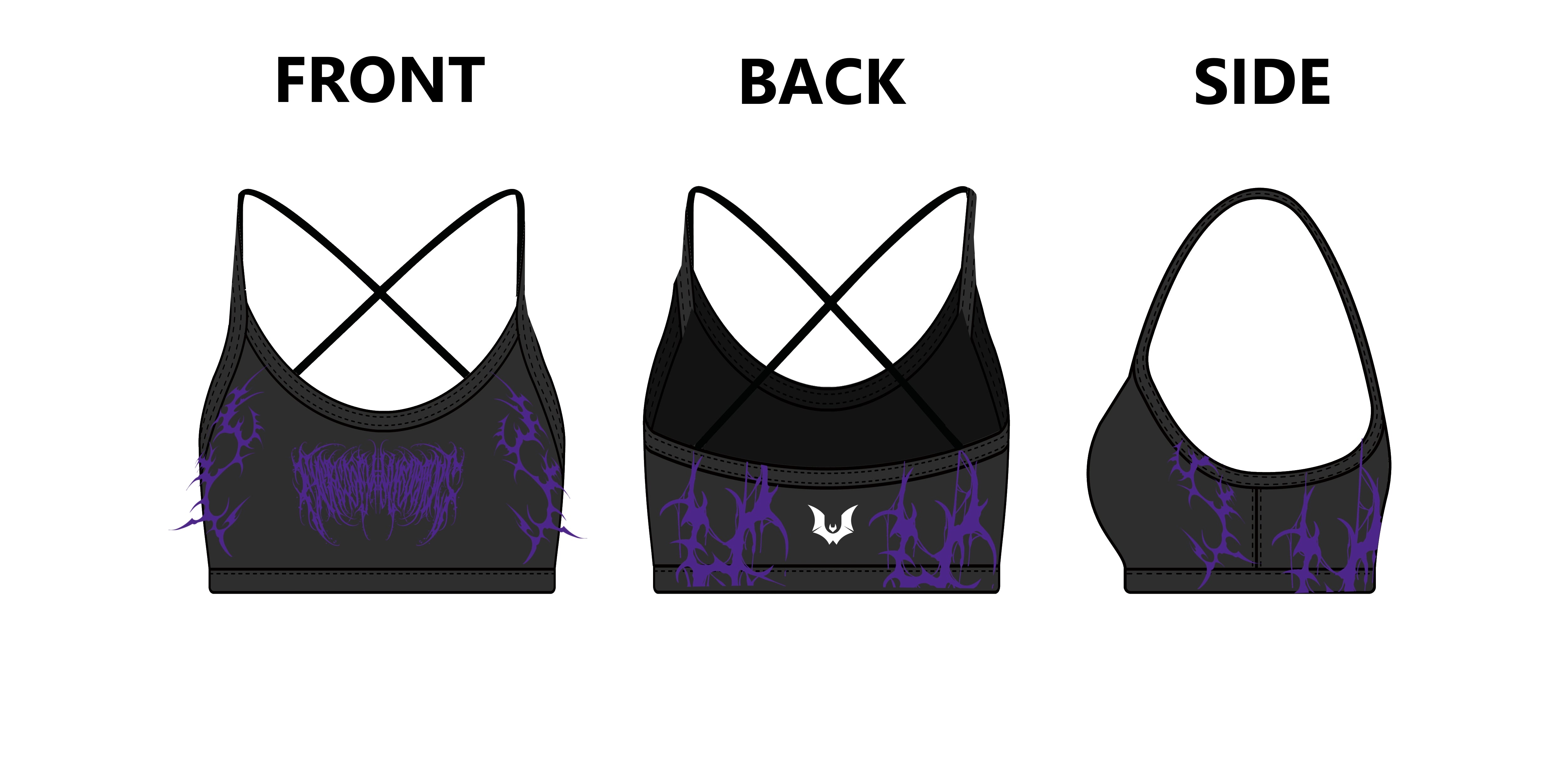 Purple Thrasher - 'Hardcore' Adjustable Crop Tops