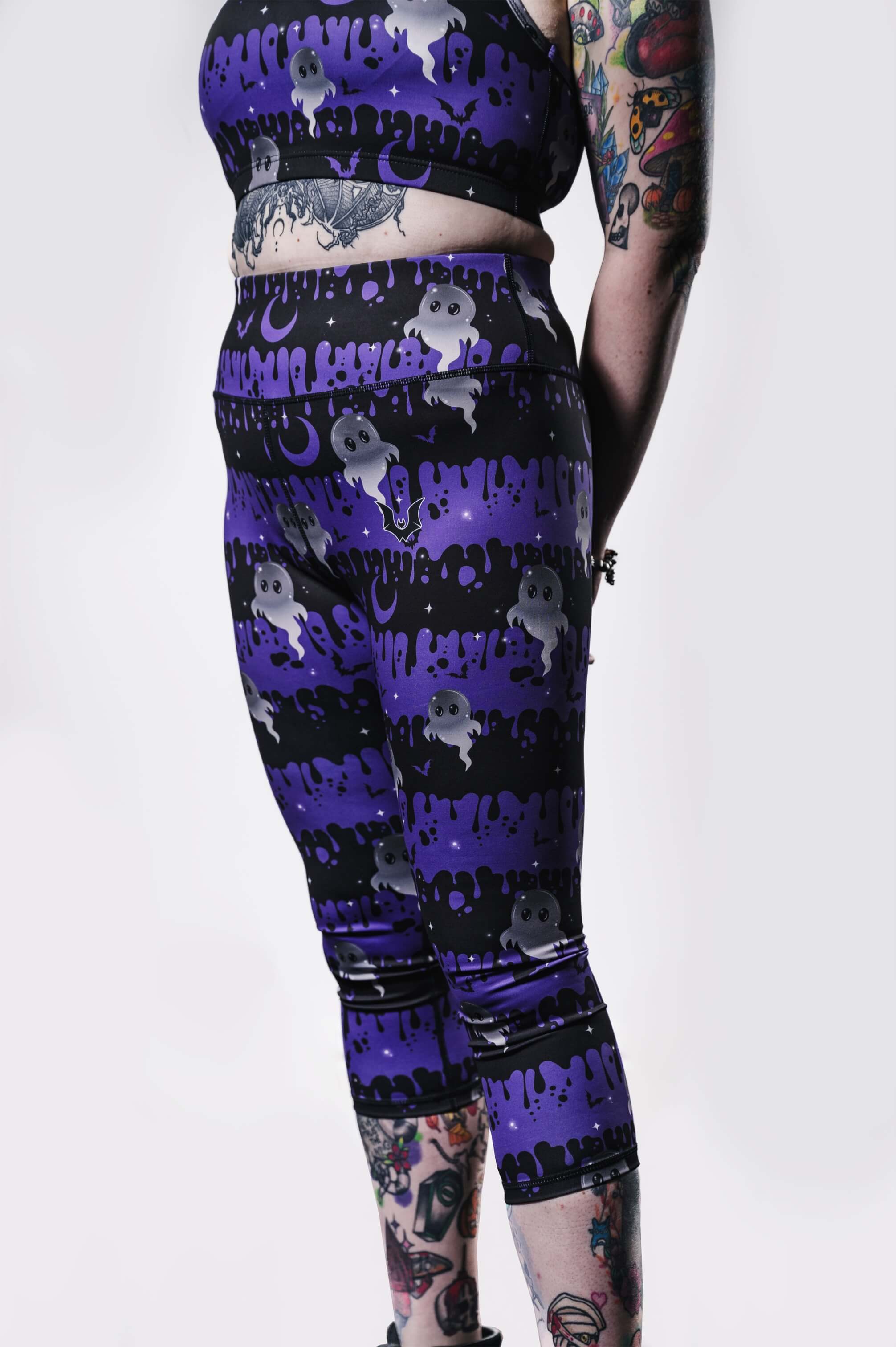 Purple Ghouls - Capri Legging - Unwonted Alternative Gym Wear
