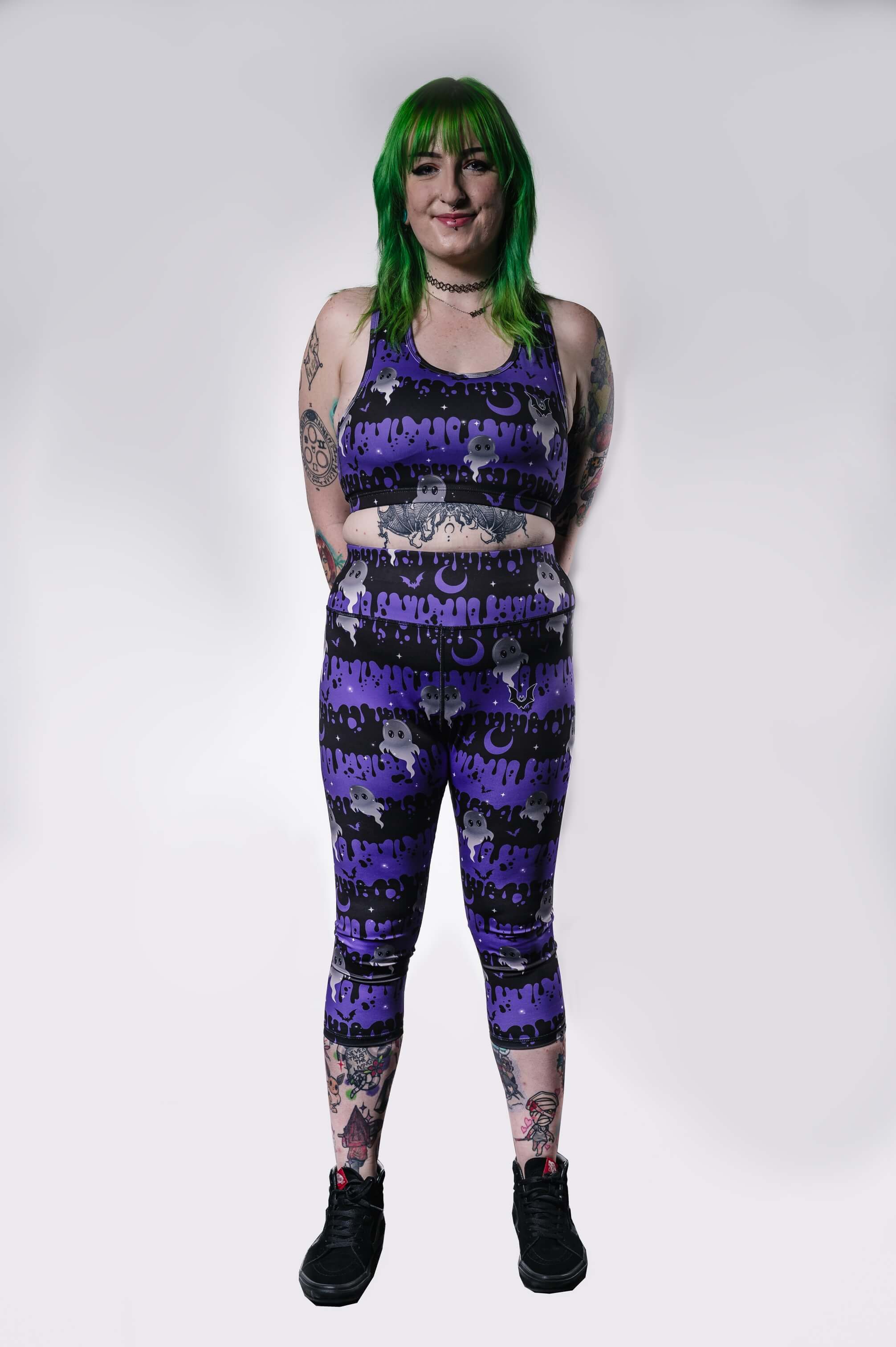 Purple Ghouls - Capri Legging - Unwonted Alternative Gym Wear