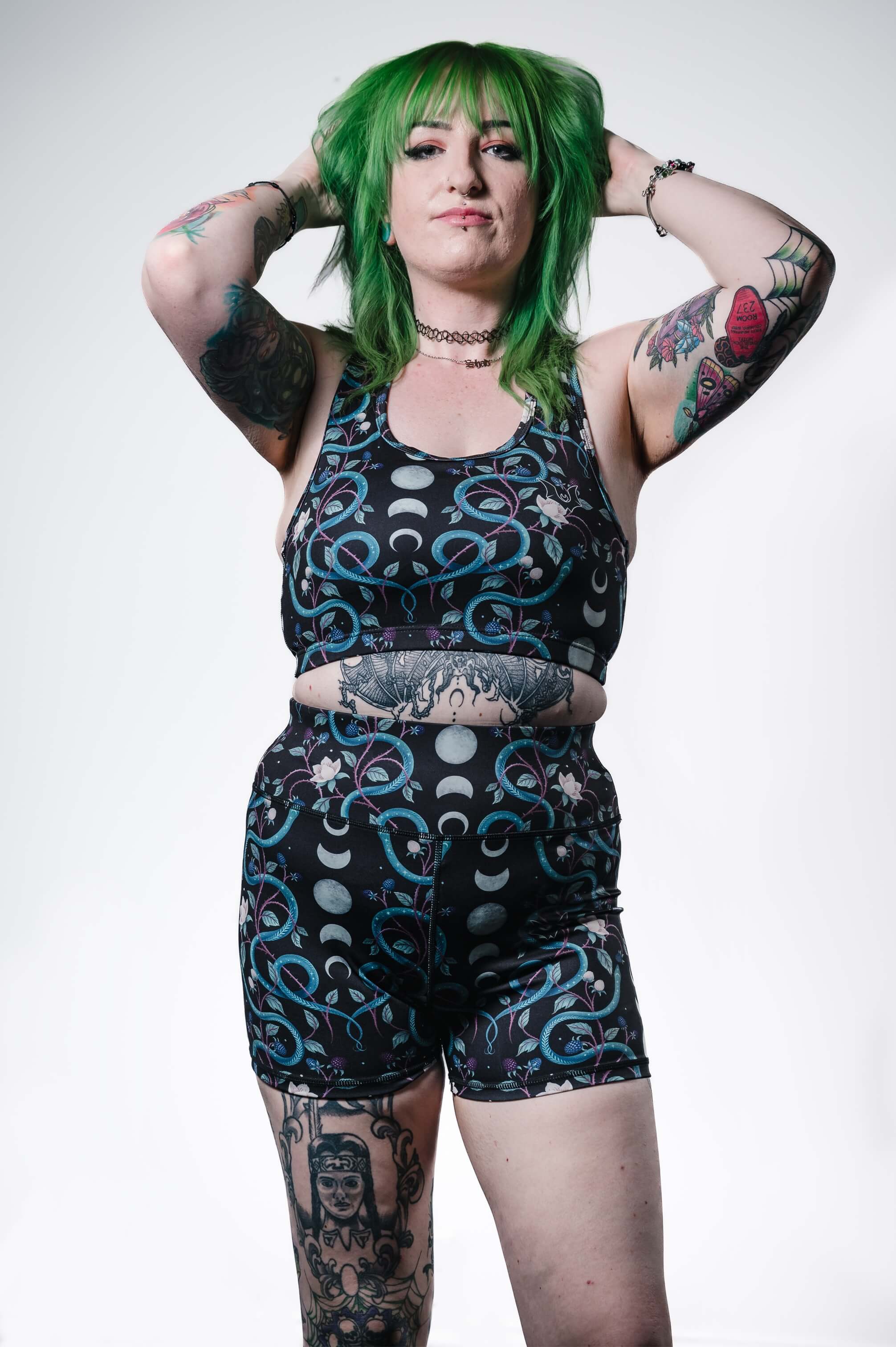 Serenity Snakes - Booty Shorts - Unwonted Alternative Gym Wear