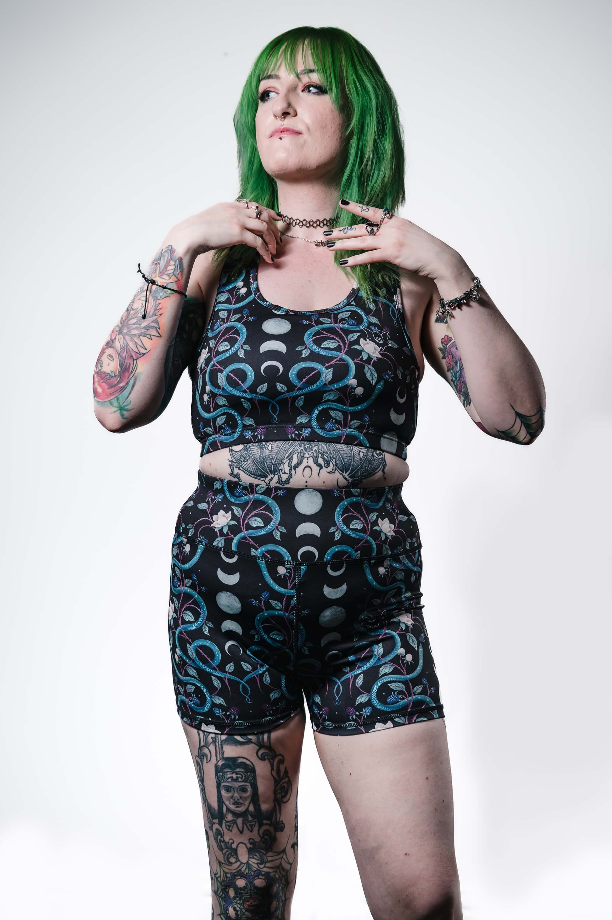 Serenity Snakes - Booty Shorts - Unwonted Alternative Gym Wear