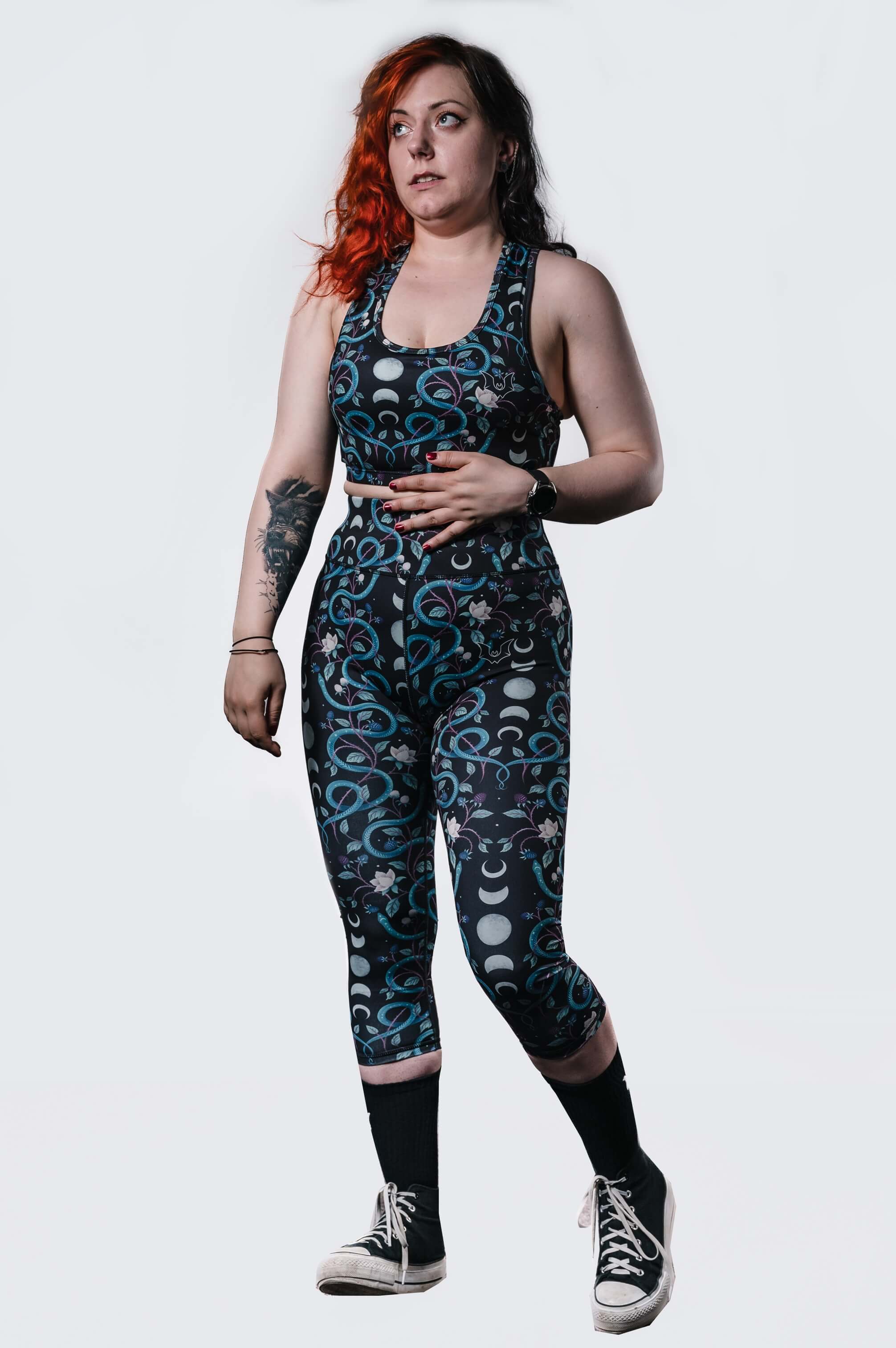 Serenity Snakes - Capri Legging - Unwonted Alternative Gym Wear