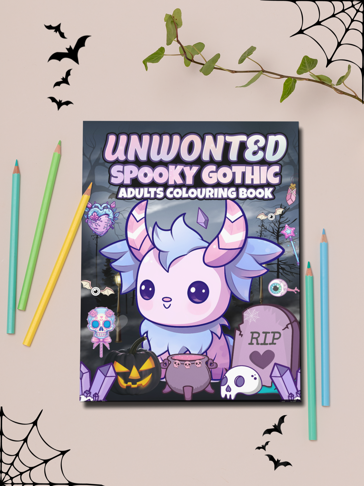 Unwonted Spooky Gothic Adults Colouring Book