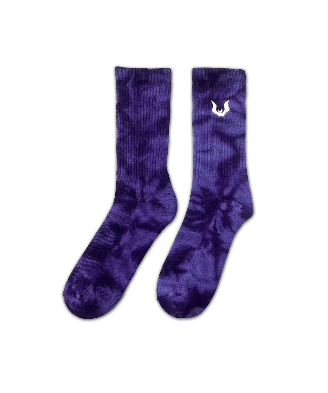 Unwonted Bat - Tie Dye Purple Socks