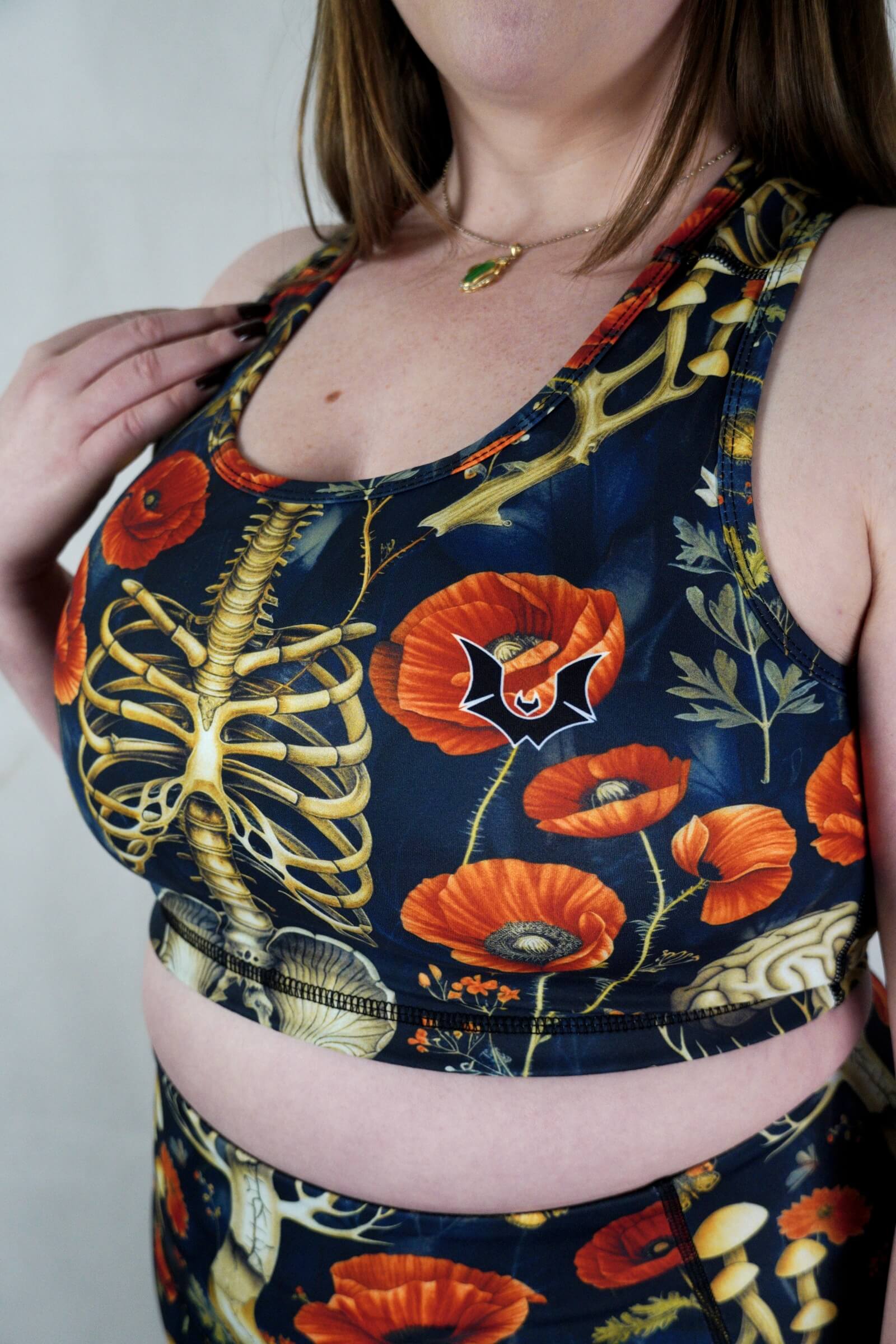 Skeleton Poppy's - Racerback Crop Top