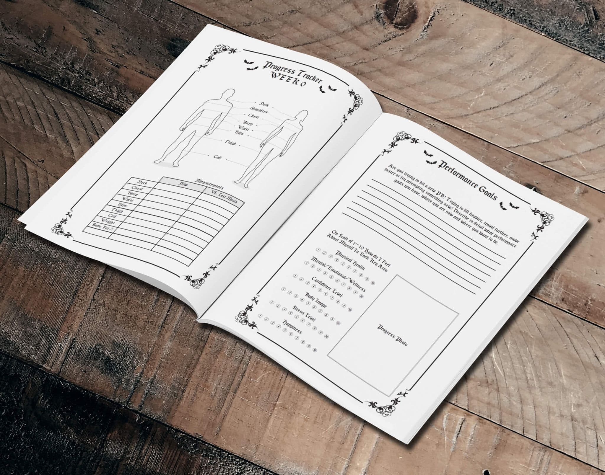 Unwonted 12 Week Fitness & Wellness Gothic Planner - unwontedapparel