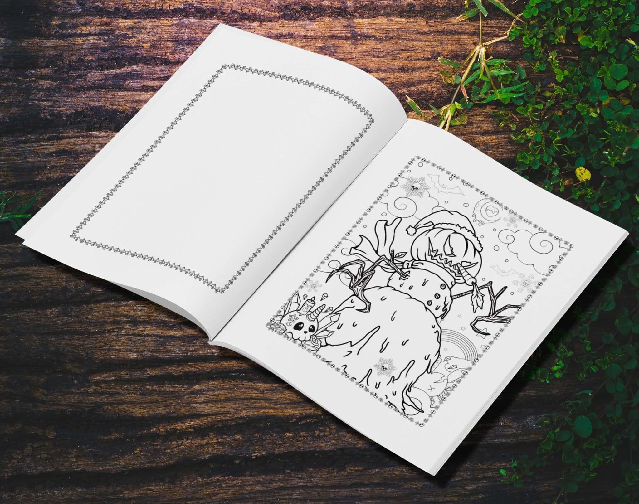Unwonted Merry Creepmas Gothic Adults Colouring Book - unwontedapparel