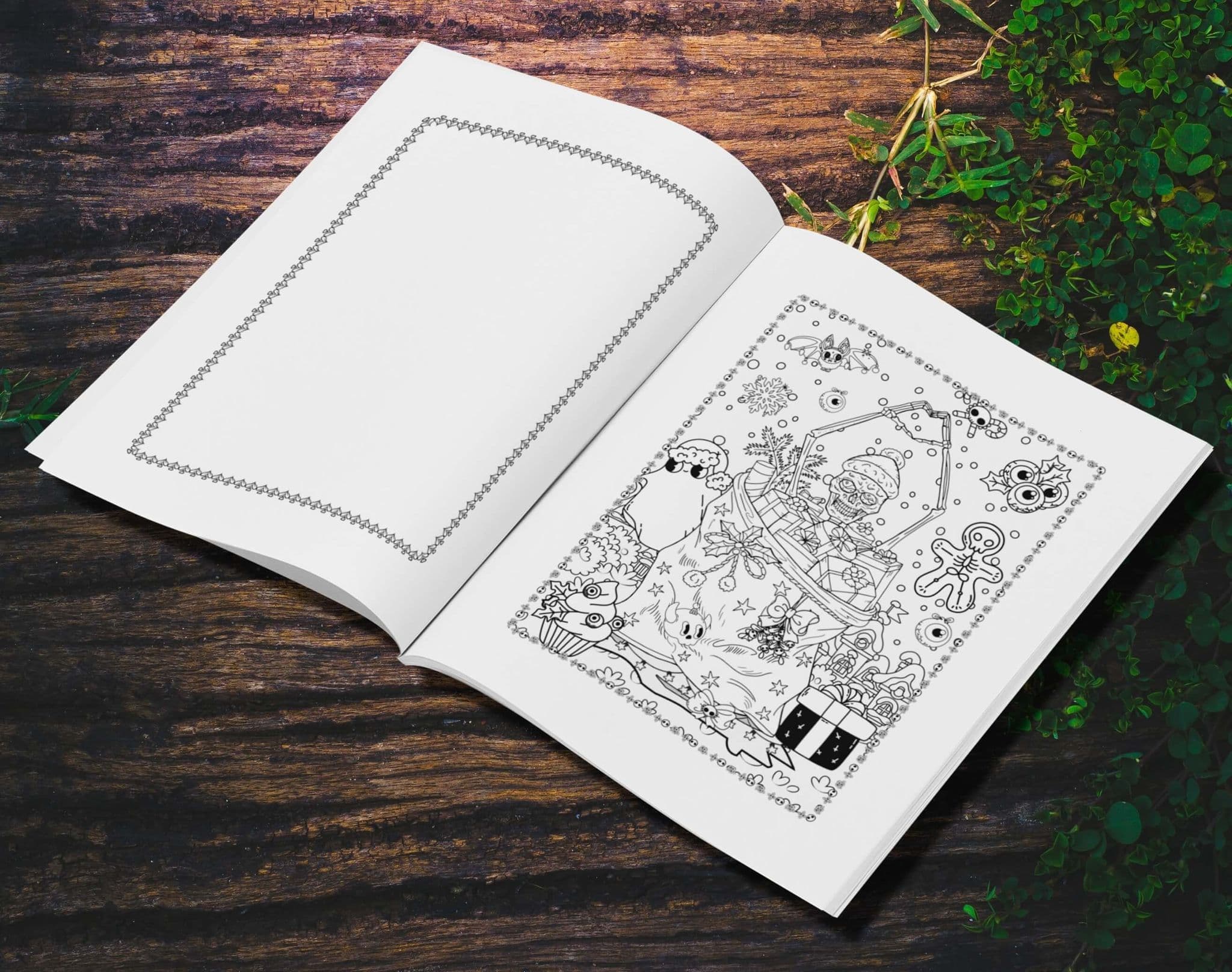 Unwonted Merry Creepmas Gothic Adults Colouring Book - unwontedapparel