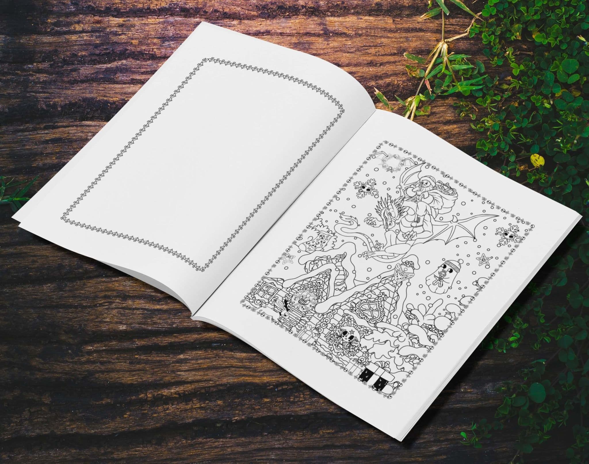 Unwonted Merry Creepmas Gothic Adults Colouring Book - unwontedapparel