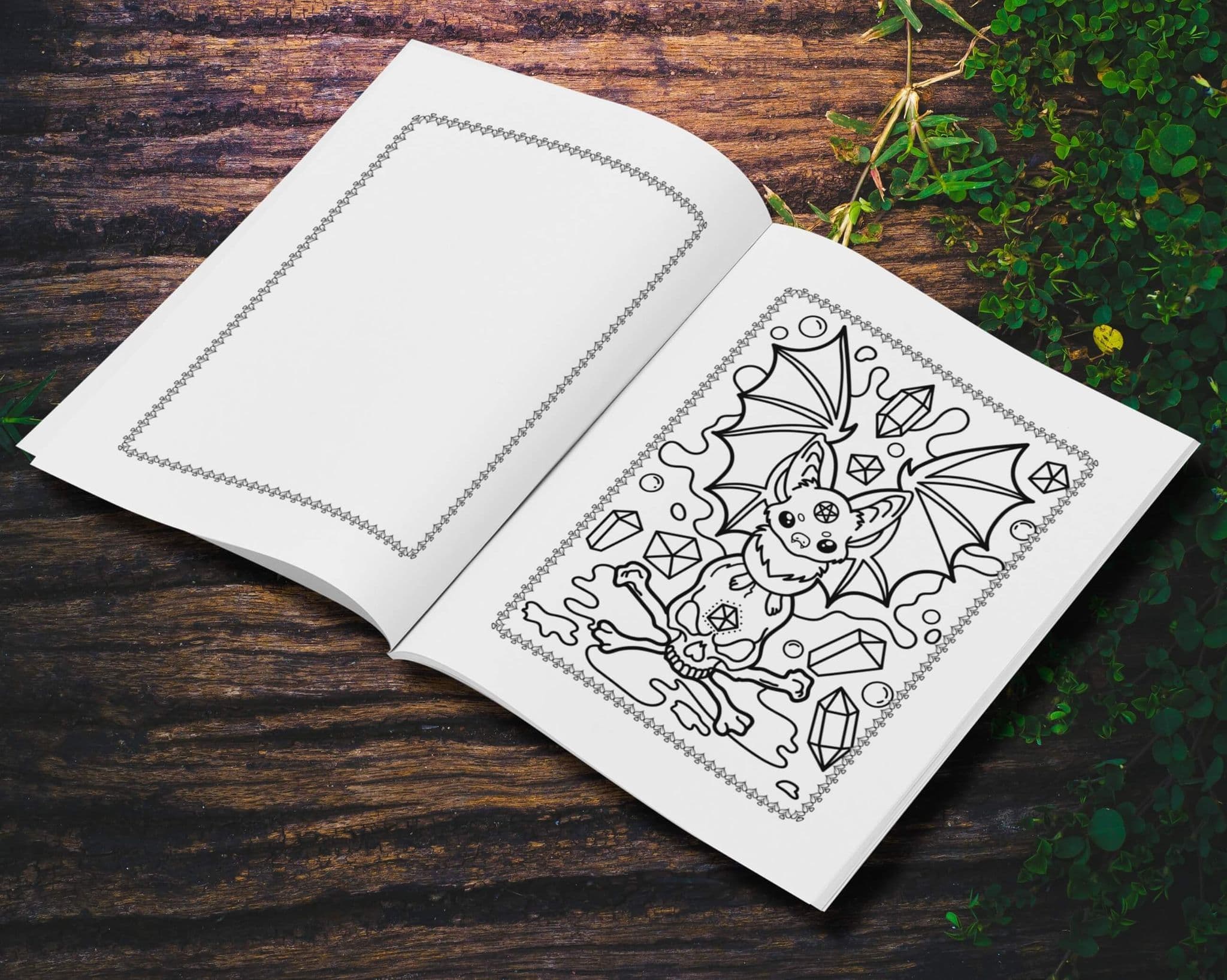 Unwonted Spooky Gothic Adults Colouring Book - unwontedapparel