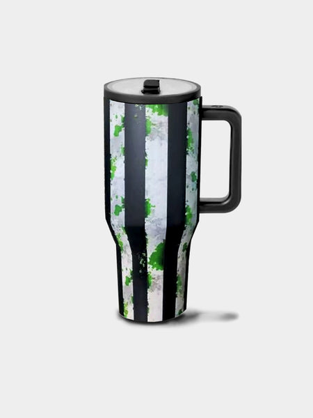 〖invisible ink〗MUD N DUST THE CUP BITER Beetle Stripes - Insulated Tumbler Cup 40oz