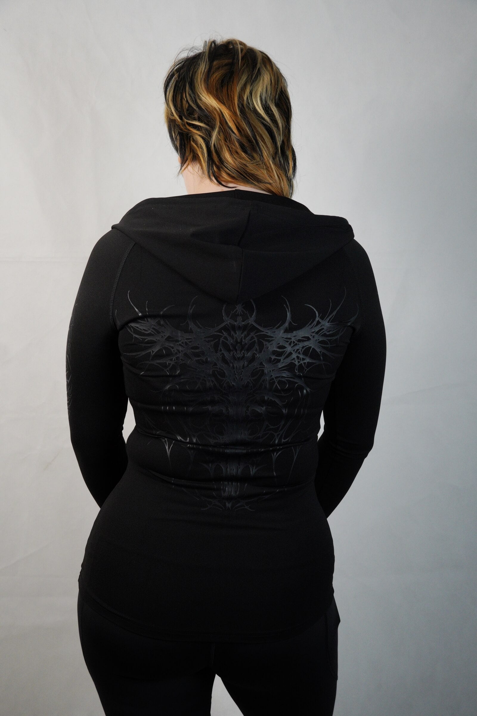 Nightwing Graphite - Female Compression Zipped Hoodie