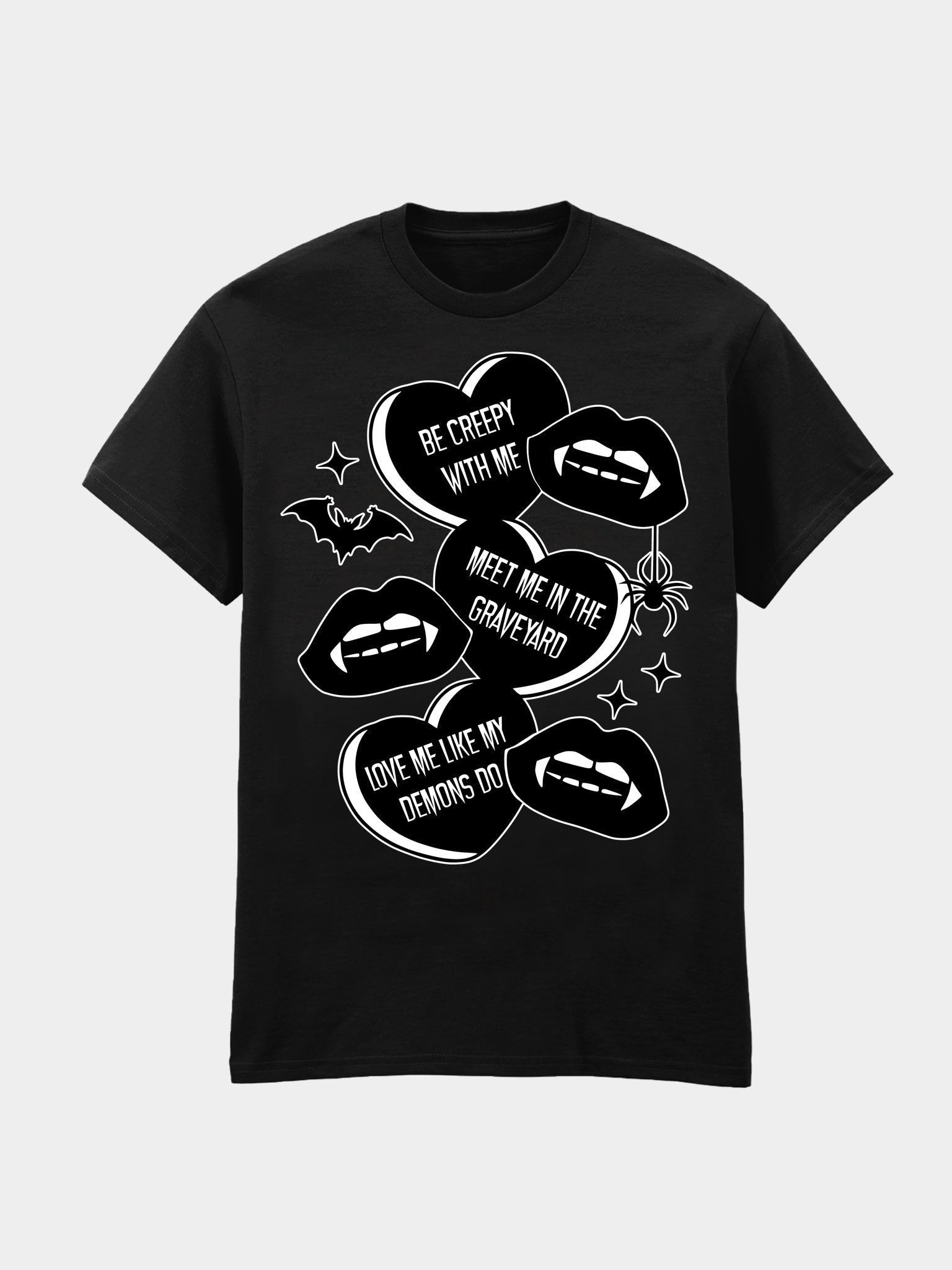 Gothic Love Hearts - Unisex Cotton T-Shirt