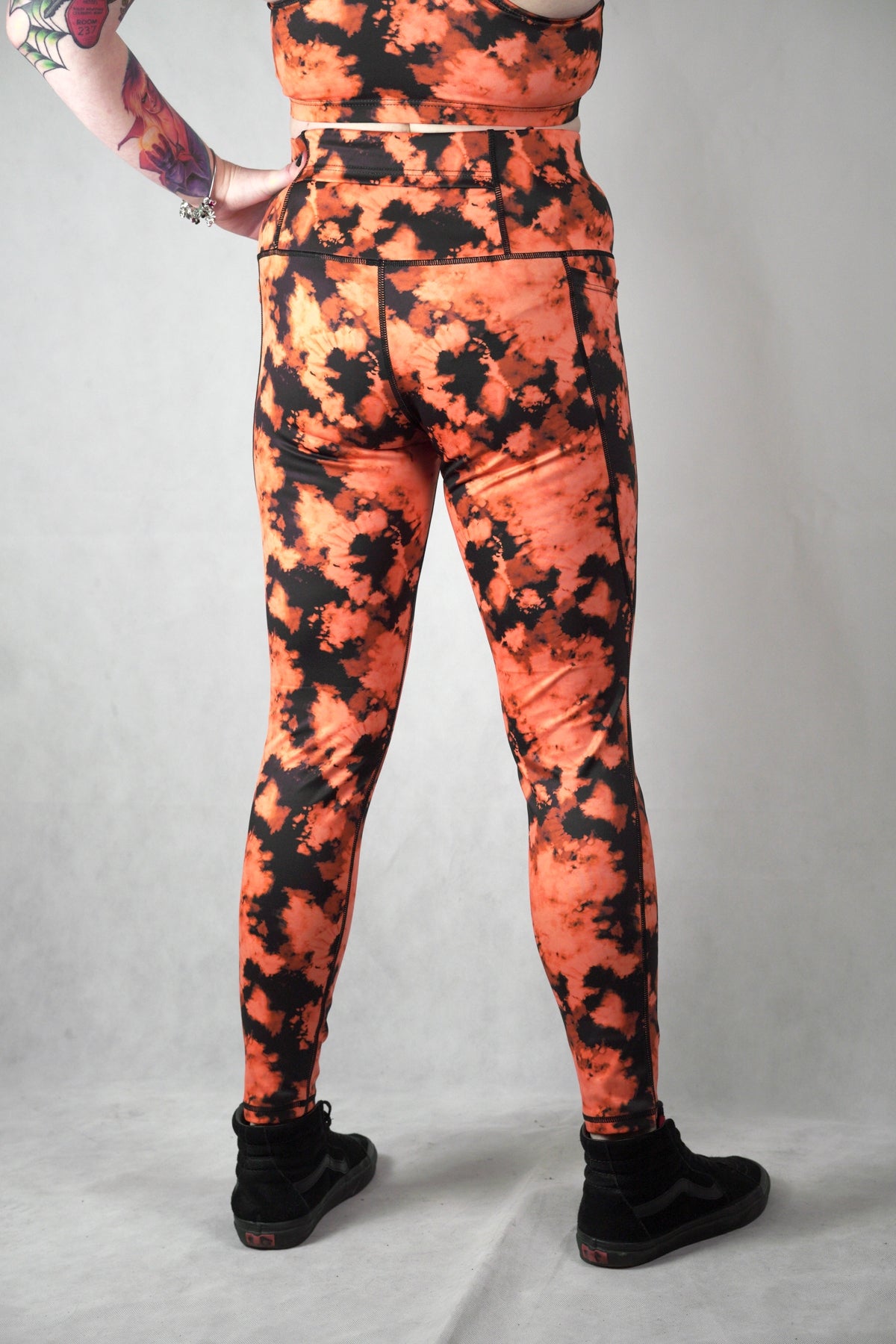 Orange Tie Dye - Side Pocket Leggings