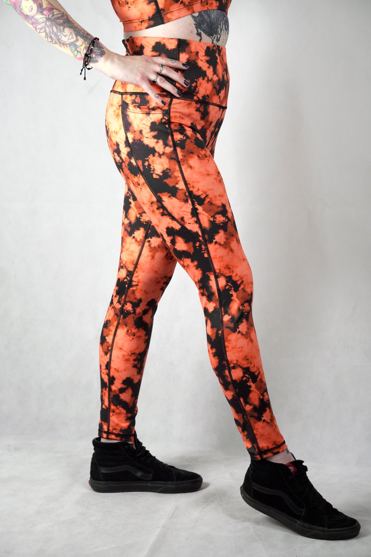 Orange Tie Dye - Side Pocket Leggings