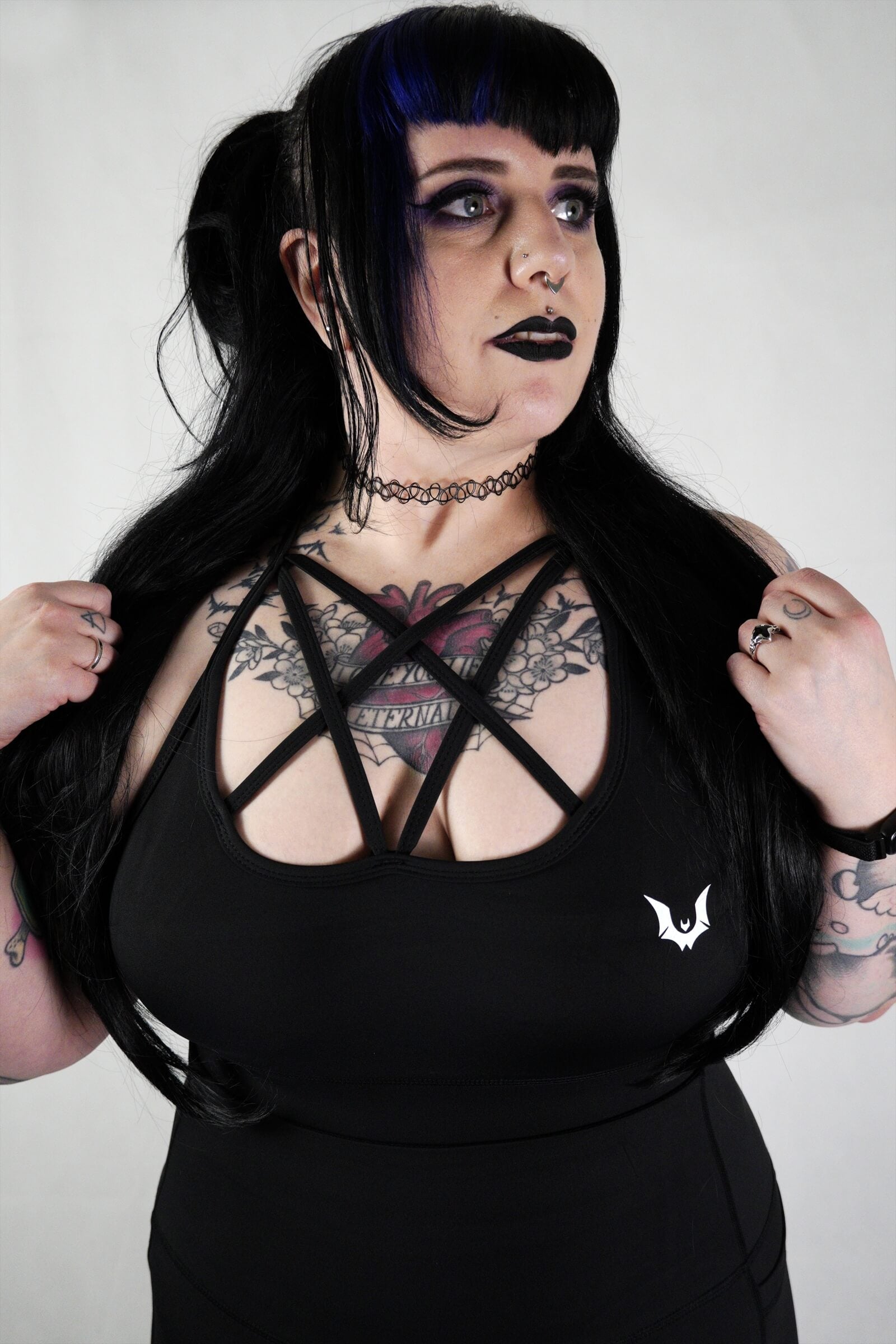 Pentagram Black - 'Hardcore' Adjustable Crop Tops