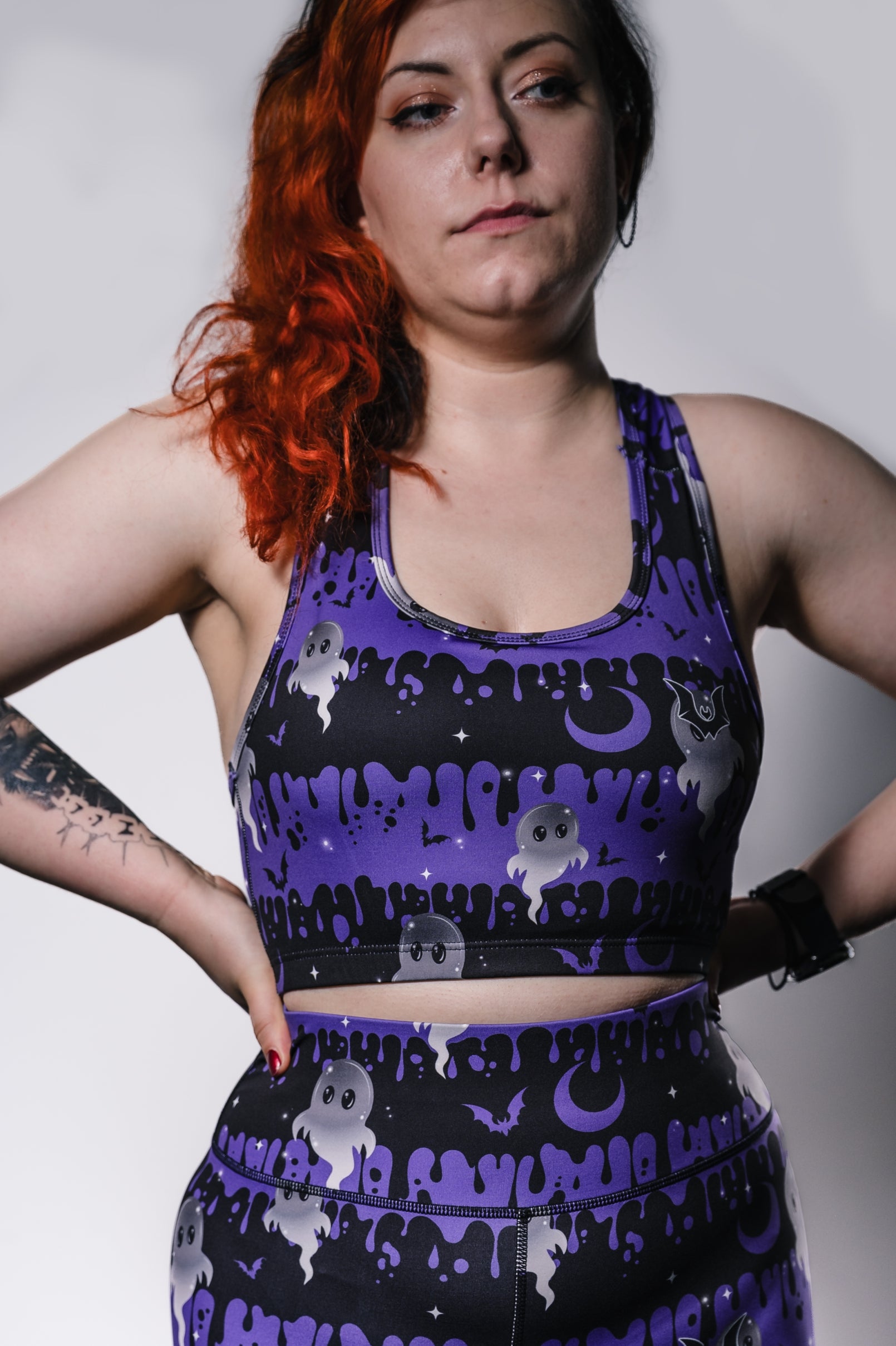 Purple Ghouls - Crop Top - Unwonted Alternative Gym Wear
