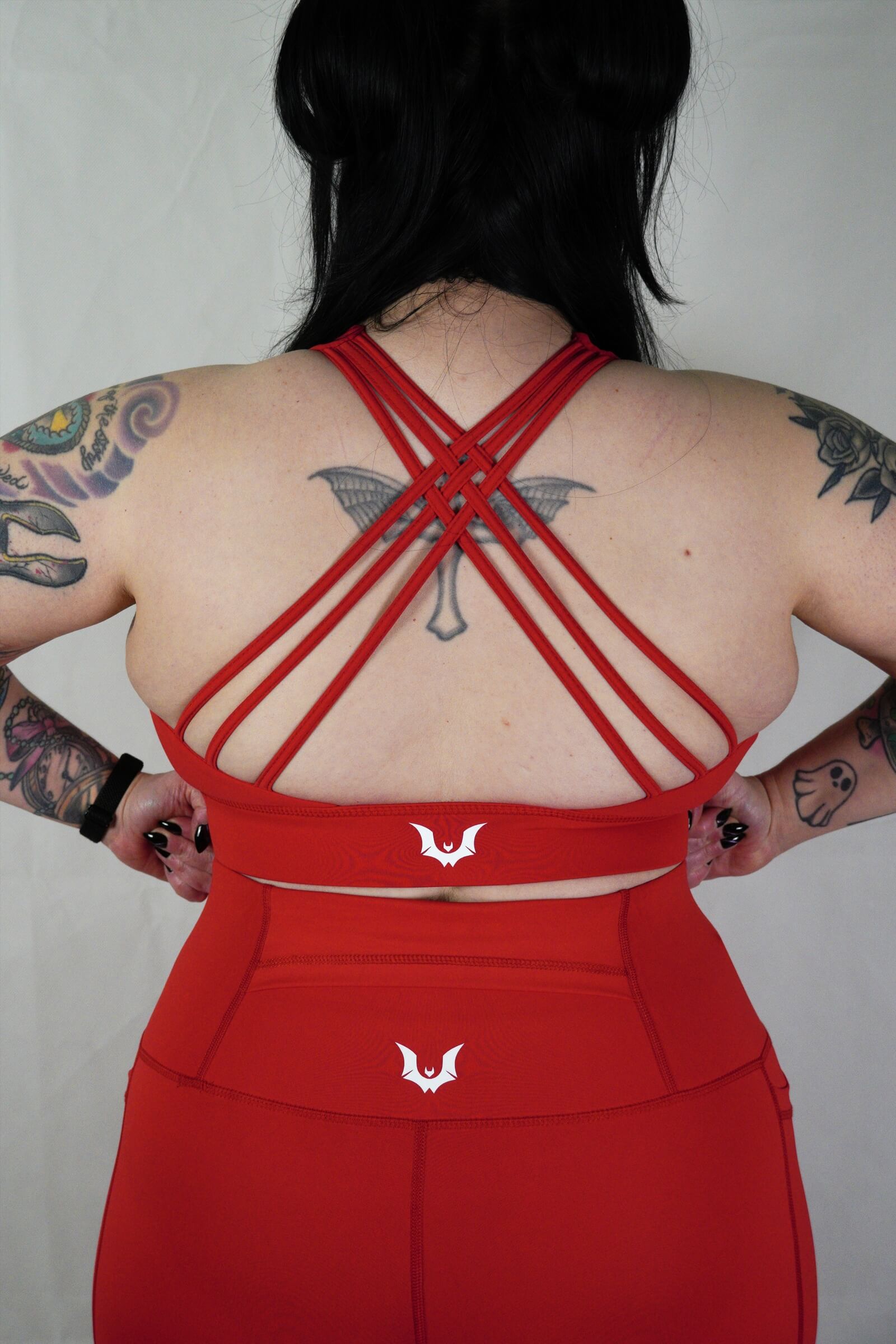 Red 'Gothica' - Criss Cross Crop Top