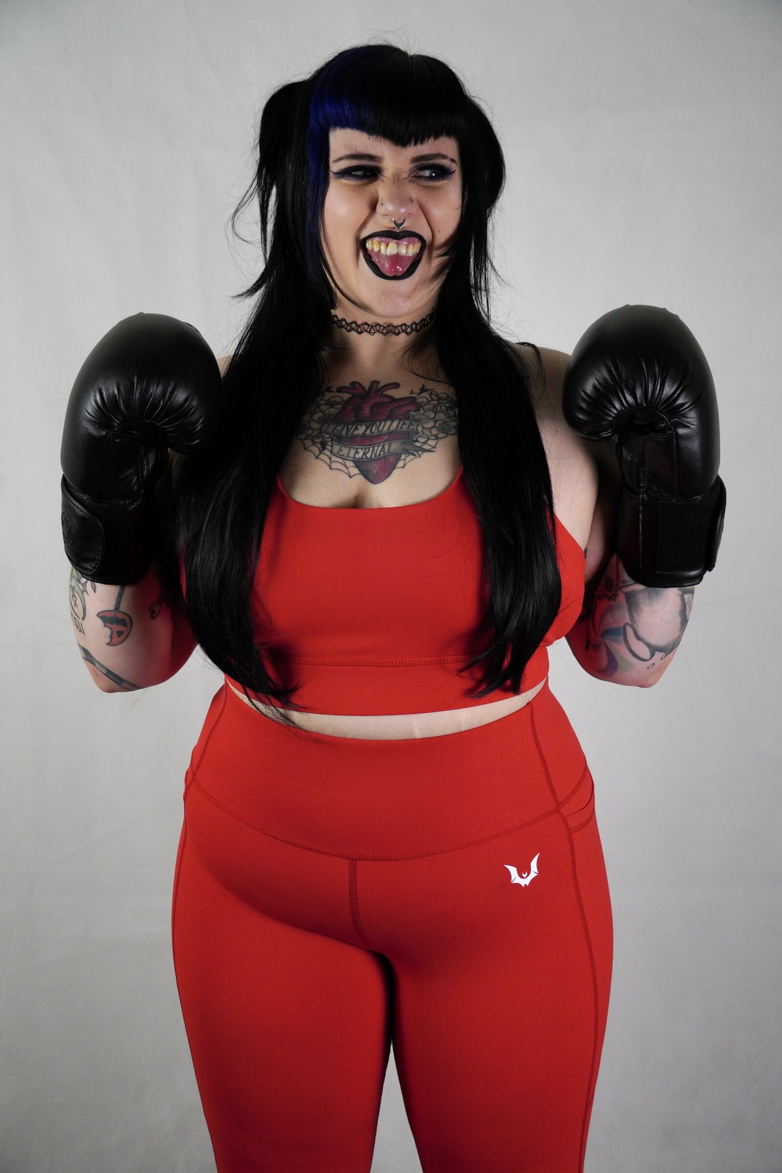 Red - 'Gothica' Criss-Cross Crop Top