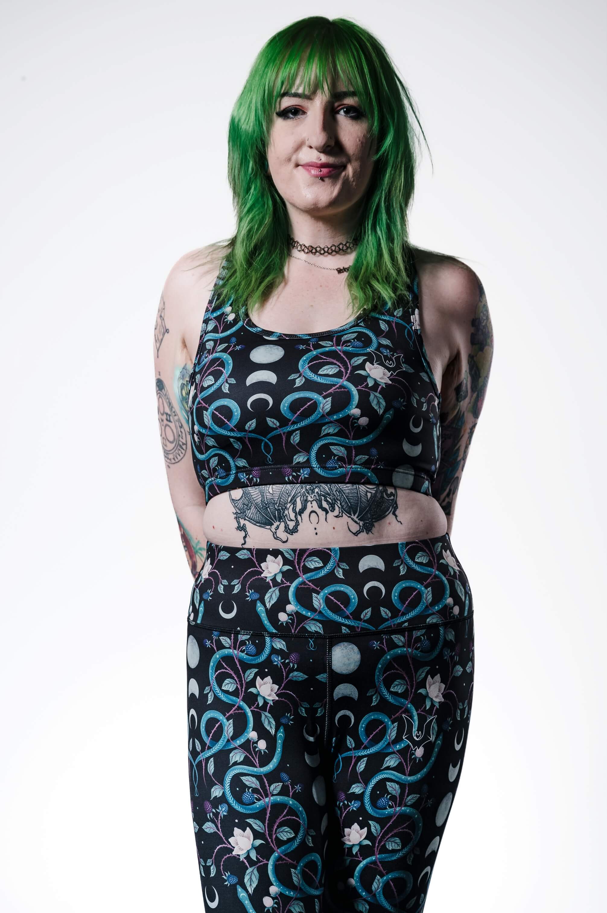 Serenity Snakes - Full Length Legging - Unwonted Alternative Gym Wear