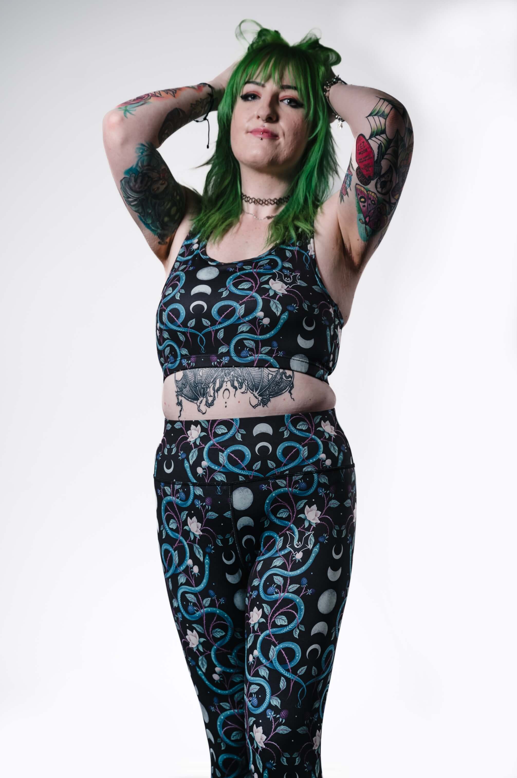Serenity Snakes - Full Length Legging - Unwonted Alternative Gym Wear