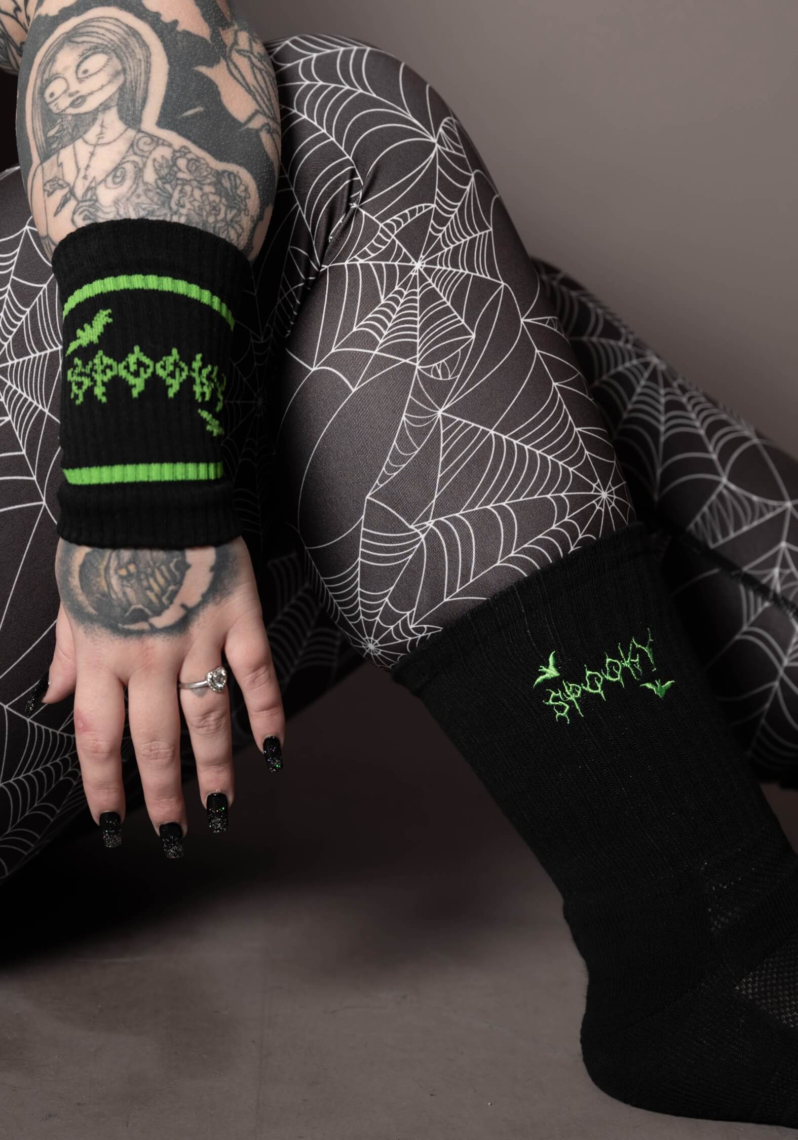 Spooky Wrist Sweatbands - Unwonted Alternative Gym Wear - unwontedapparel