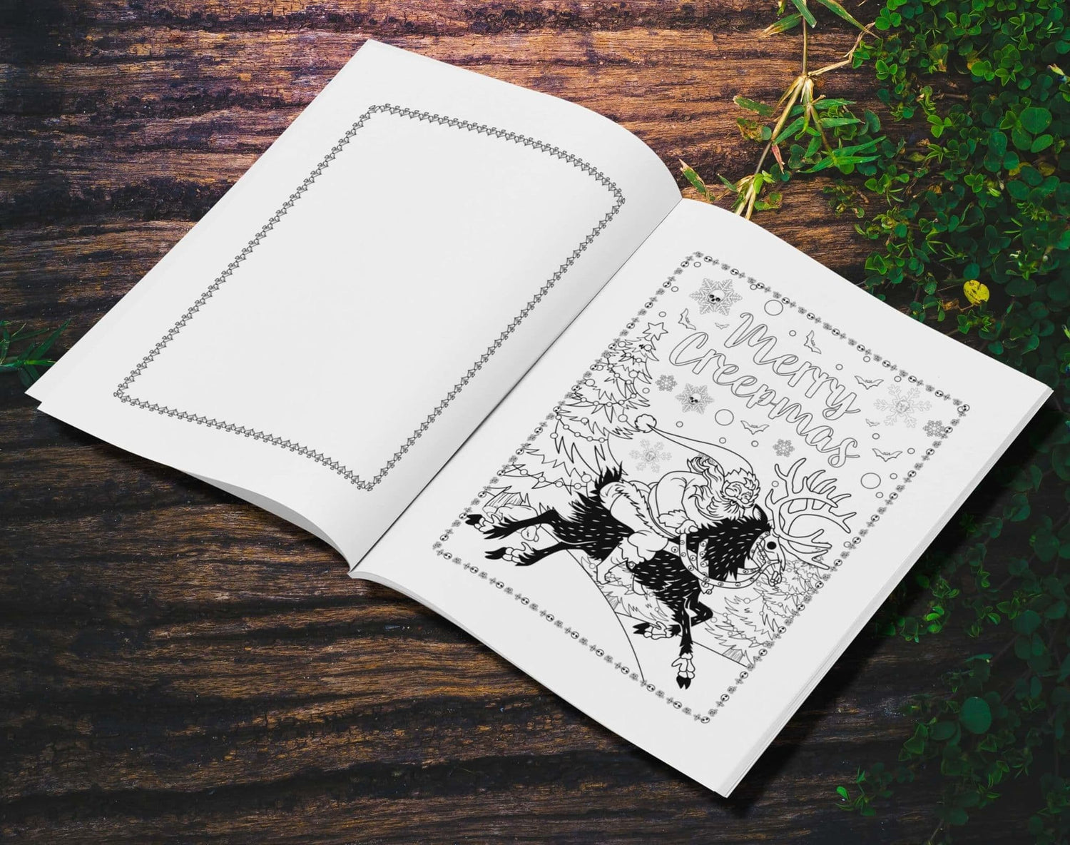Unwonted Merry Creepmas Gothic Adults Colouring Book - unwontedapparel